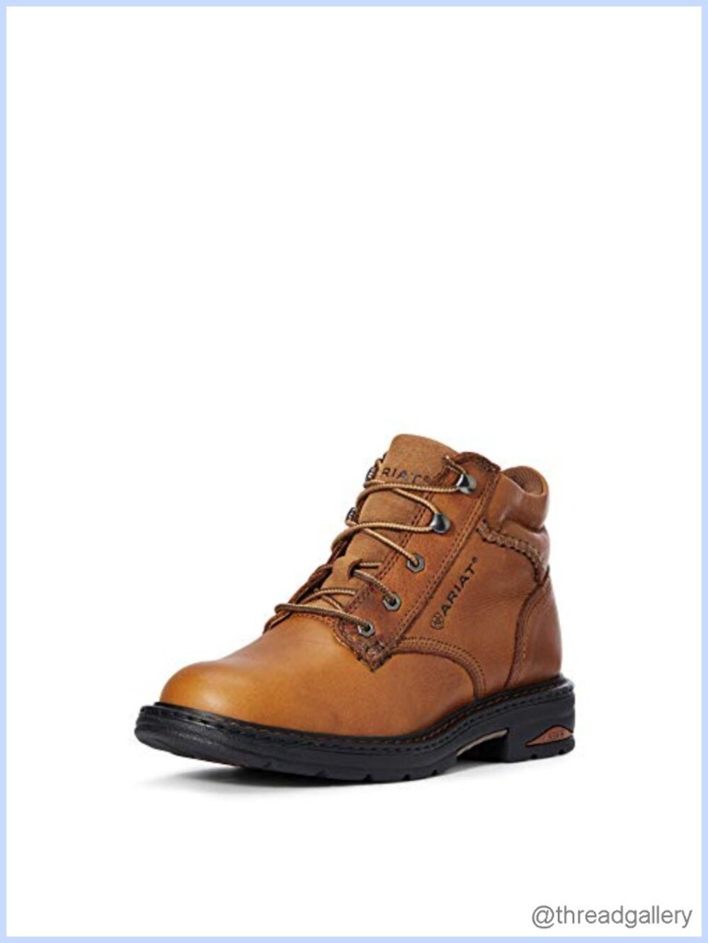 Full Grain Leather Lace-Up Work Boots Composite Toe Block Heel